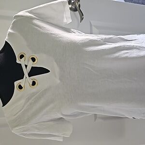 White with Gold Accent T Shirt